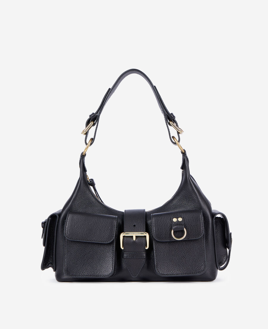 The Kooples WOMEN BLACK black grained leather amelia bag