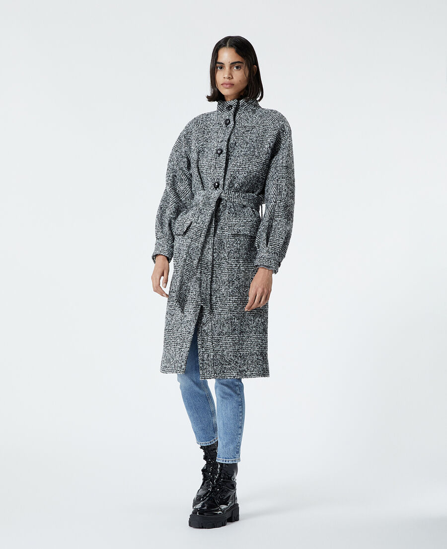 black wool coat with high neck