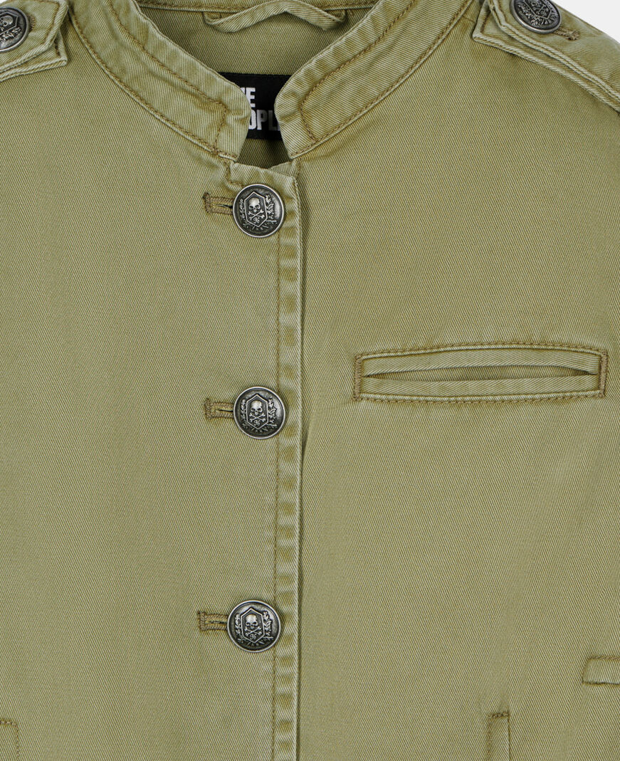 The Kooples WOMEN OLIVE NIGHT khaki officer style jacket