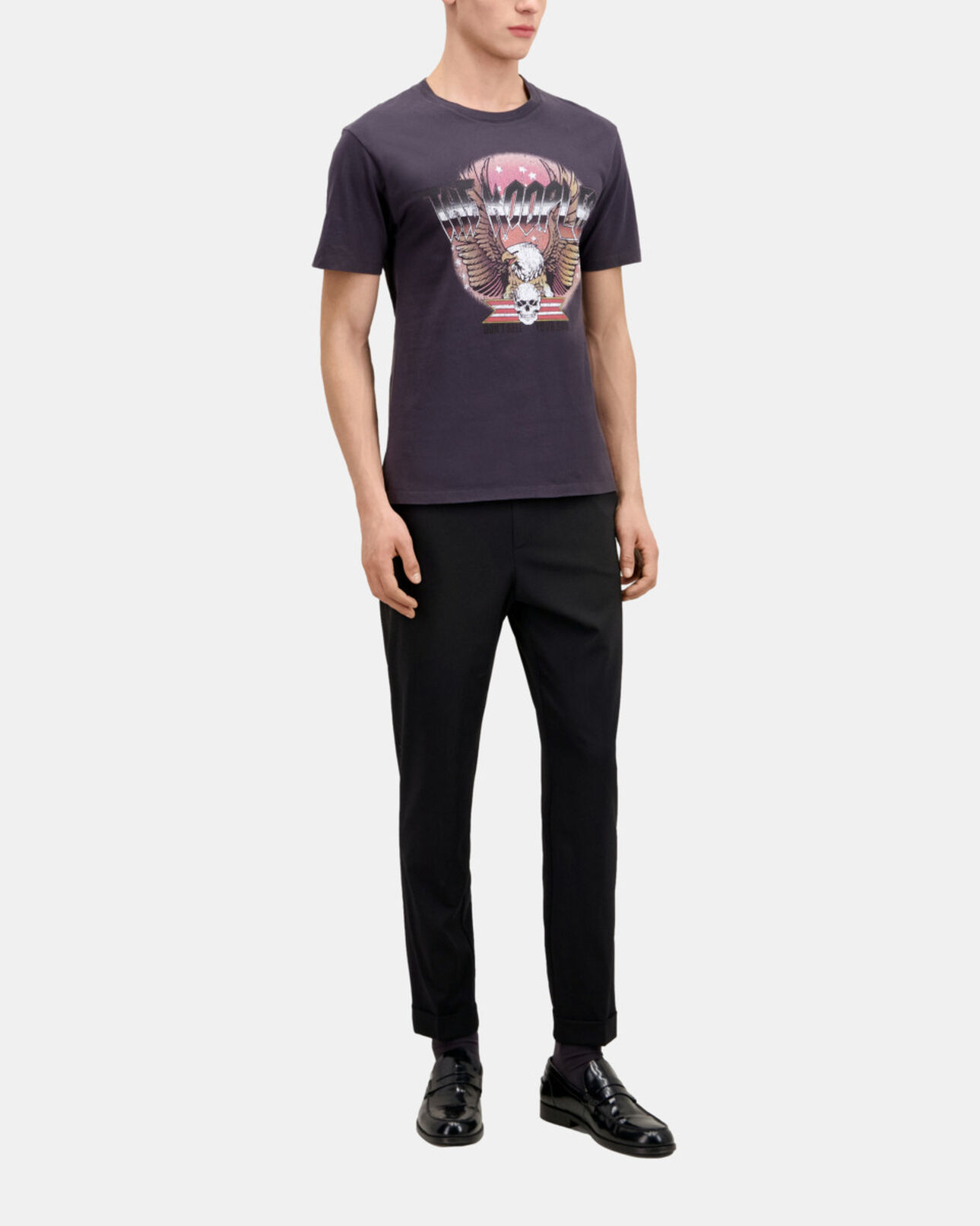 The Kooples HOMME CARBONE t-shirt avec sérigraphie gris