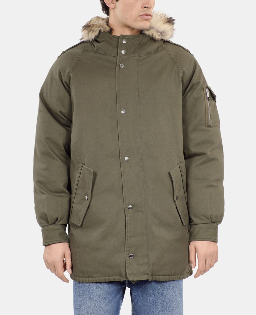 The Kooples HOMME KAKI parka à capuche kaki