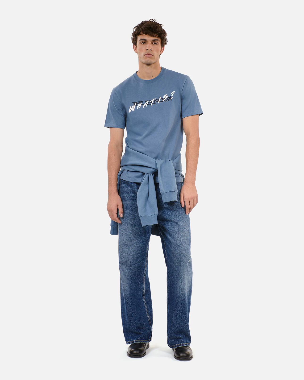 The Kooples MEN STONE BLUE light blue what t-shirt