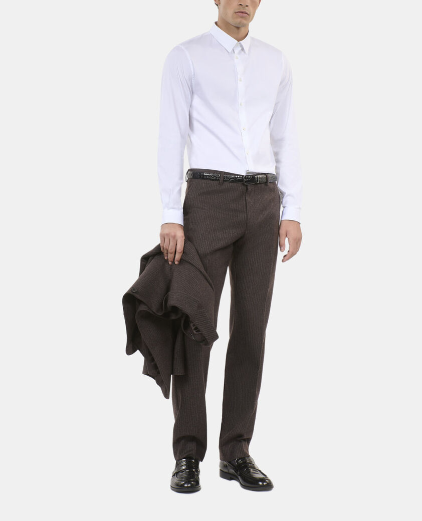 The Kooples H BROWN brown striped wide-leg trousers