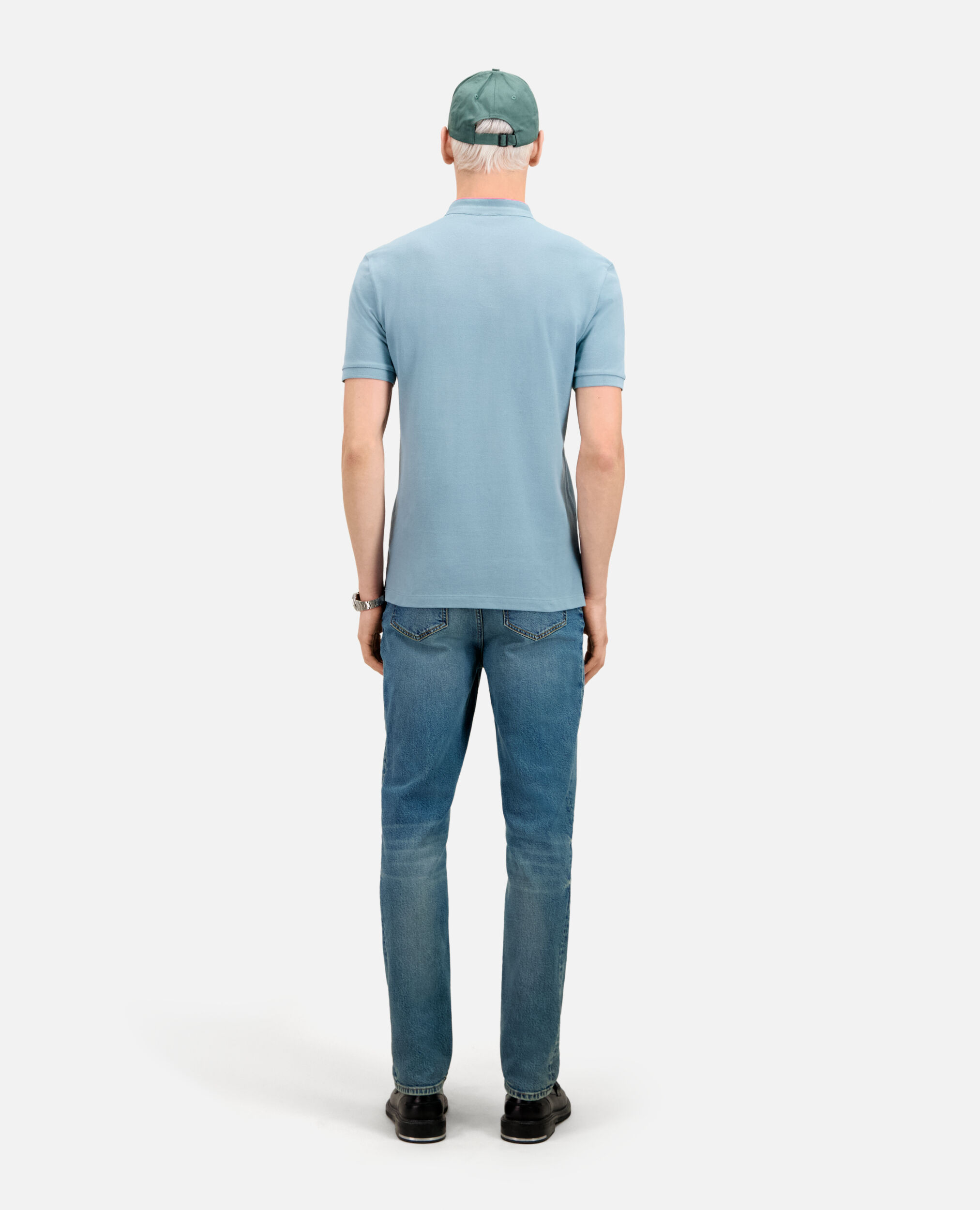 Camisa polo azul claro algodón, BLUE GREY, hi-res image number null