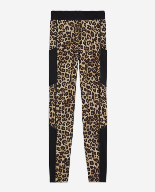 Leopard print technical leggings