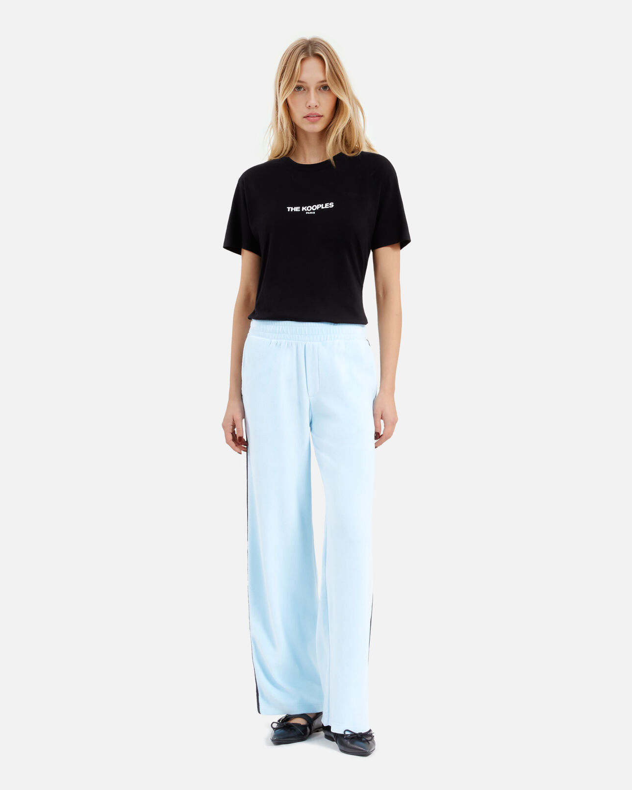 The Kooples FEMME BABY BLUE bas de jogging en velours bleu clair