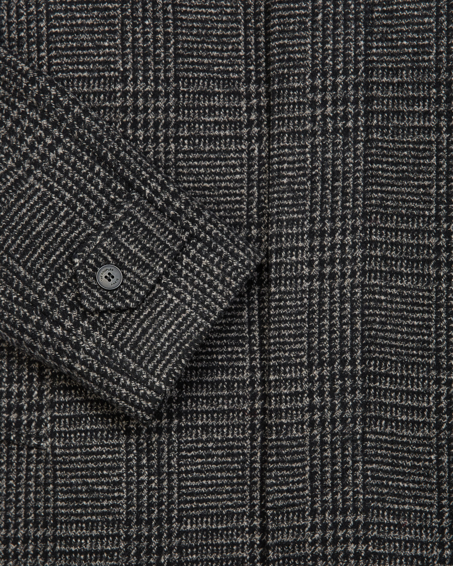 Manteau laine gris foncé à carreaux, BLACK GREY, hi-res image number null