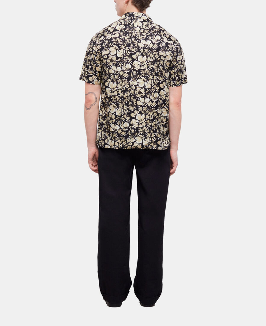 The Kooples H BLACK BROWN floral hawaiian collar shirt