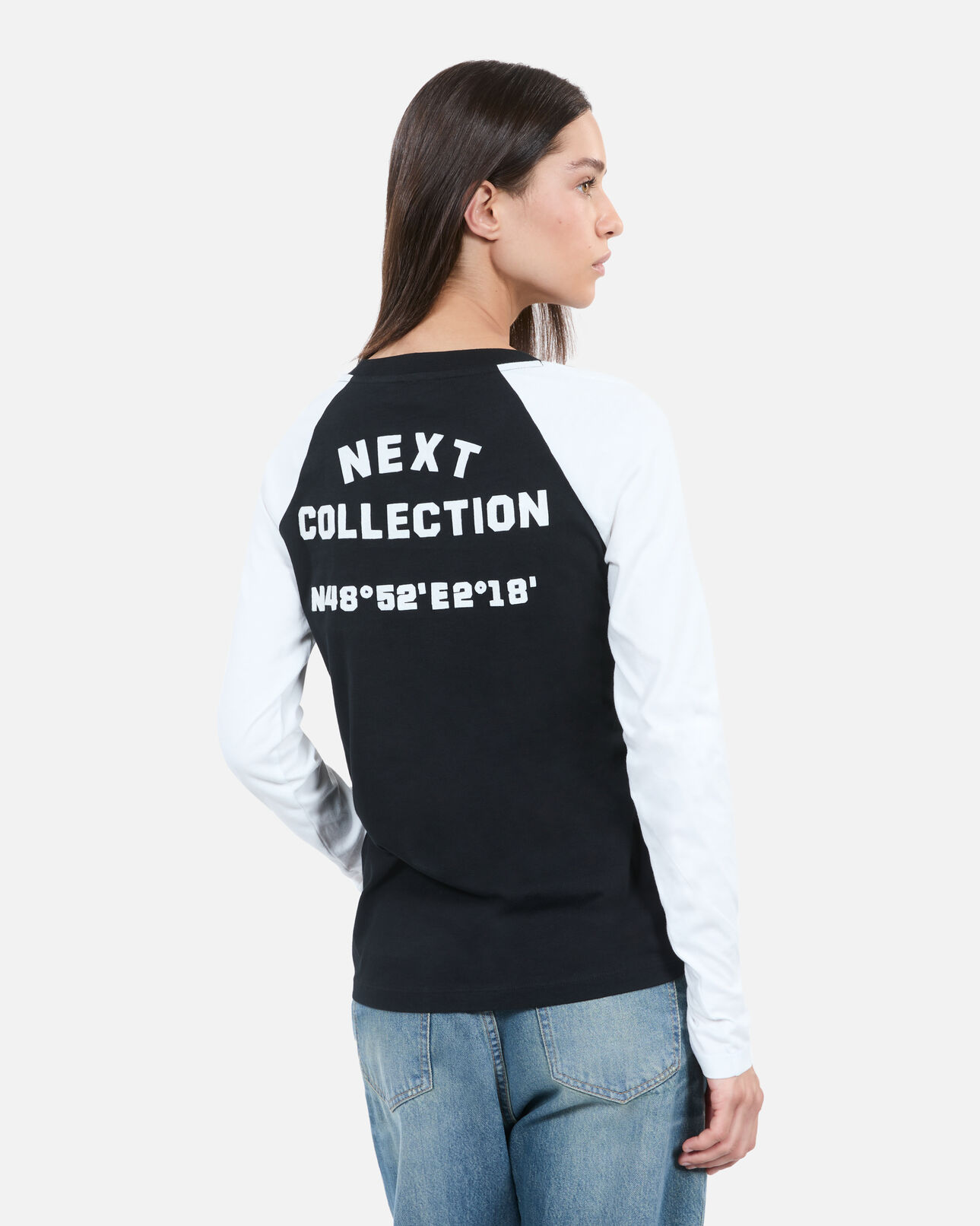 The Kooples FEMME BLACK t-shirt manches longues noir et blanc