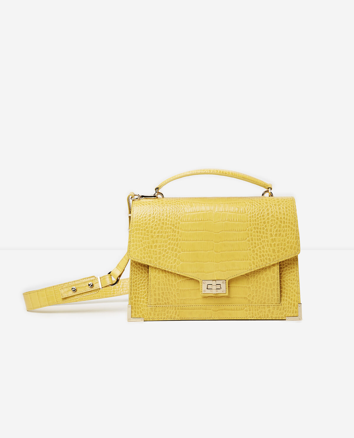 Maxi yellow croco effect Emily Bag