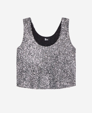 The Kooples F SILVER silver sequin top