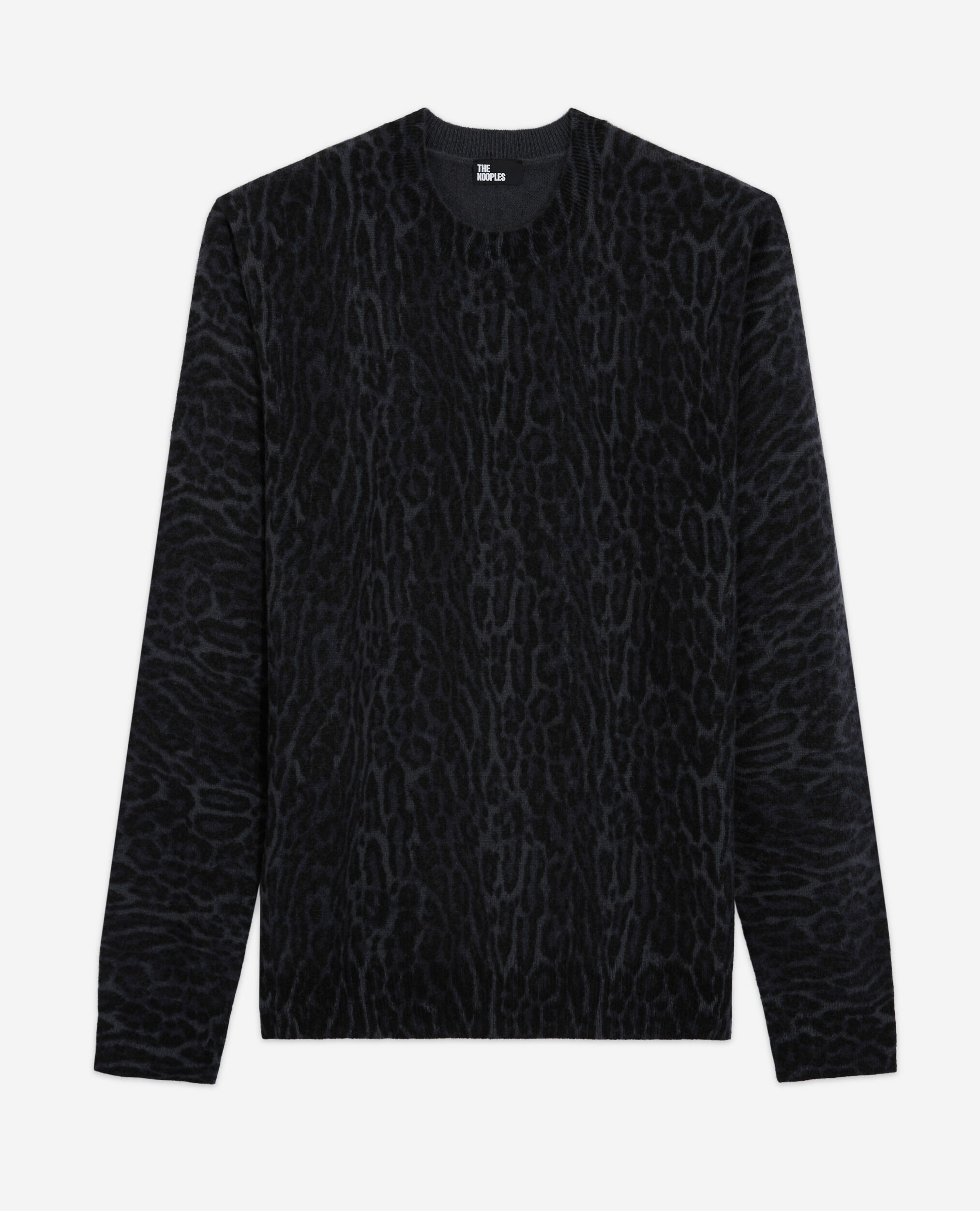 Leopard print cashmere sweater, BLACK GREY, hi-res image number null