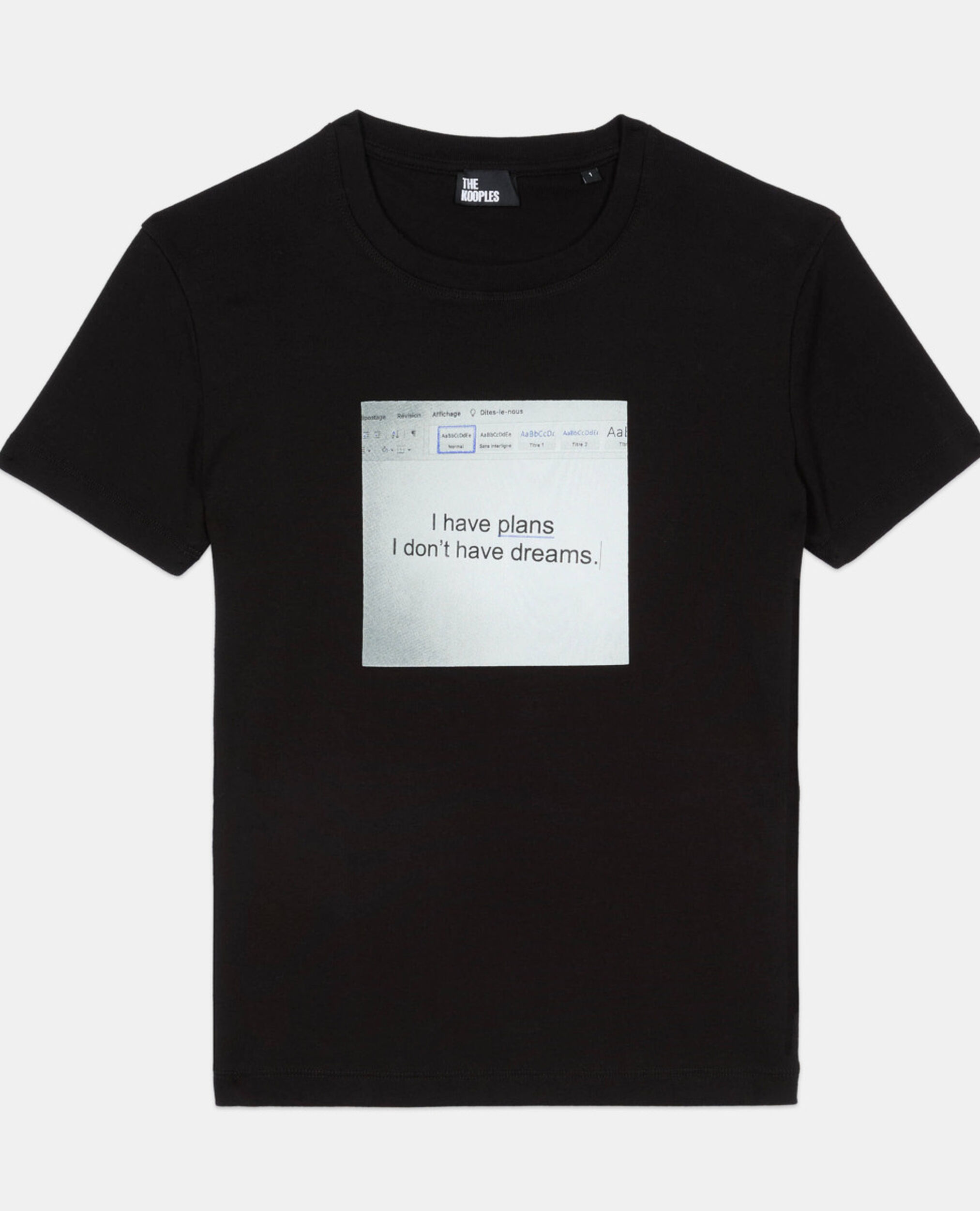 T-shirt à sérigraphie noir, BLACK, hi-res image number null