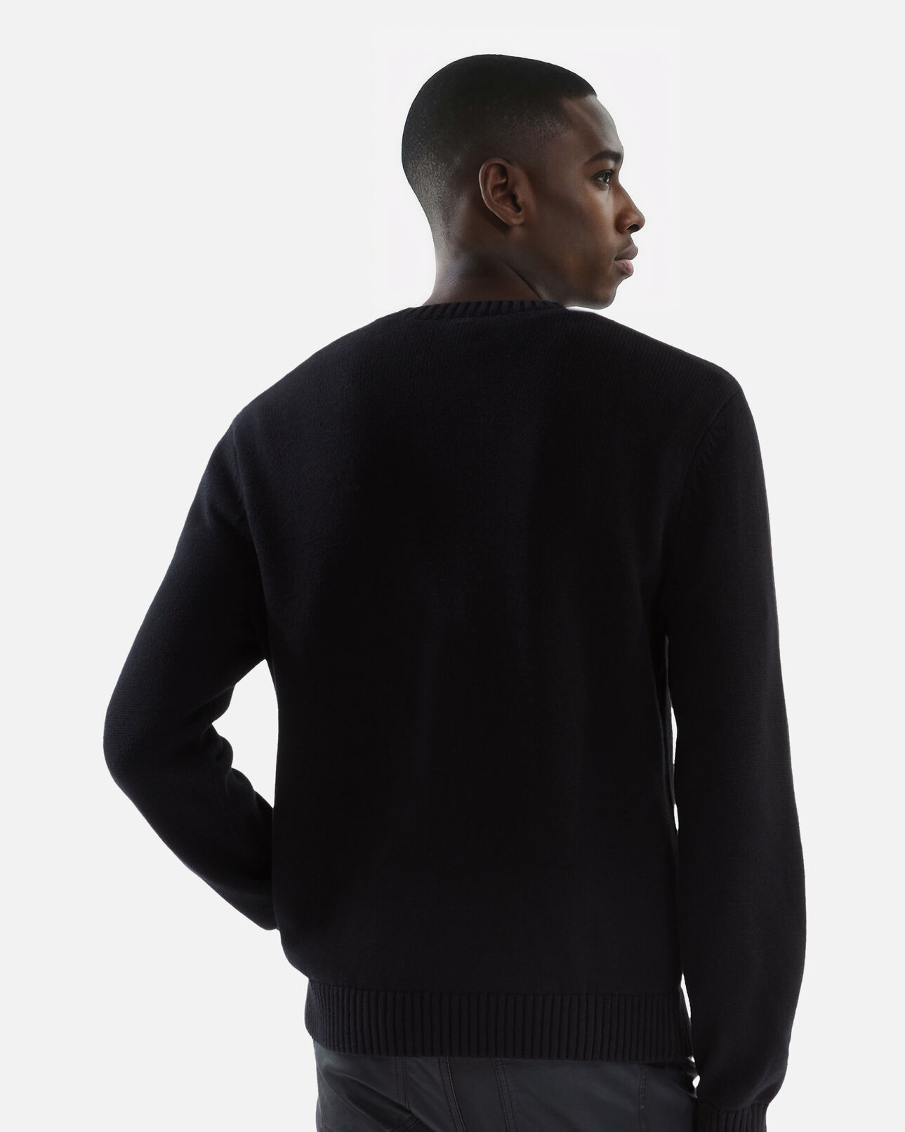 The Kooples HOMME BLACK-ECRU pull en coton noir