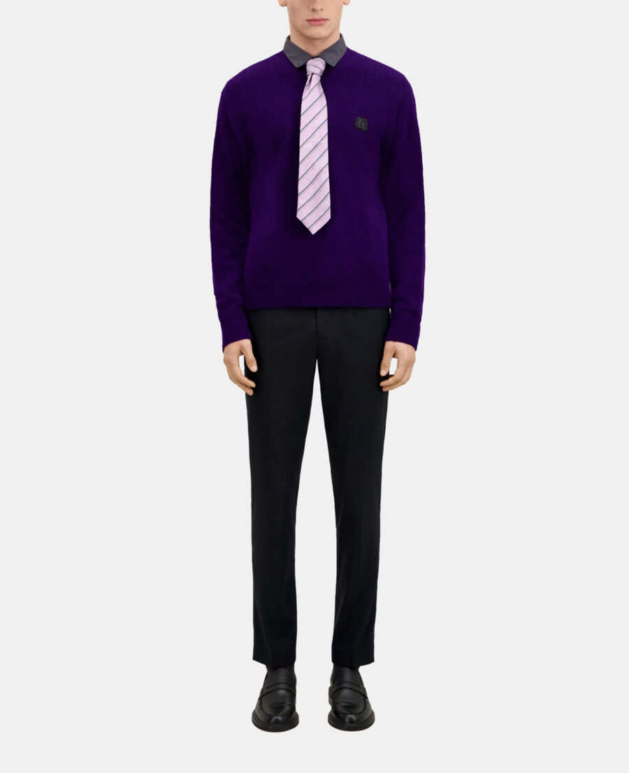 The Kooples HOMME DARK PURPLE pull en m&eacute;lange de laine et alpaga violet