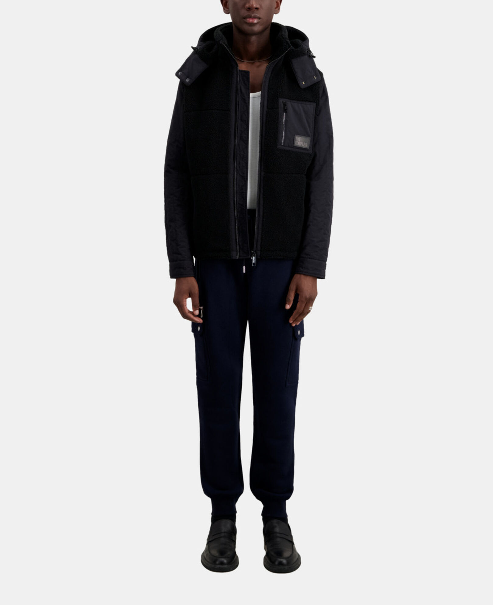 Blouson type surchemise sherpa noir | The Kooples - France