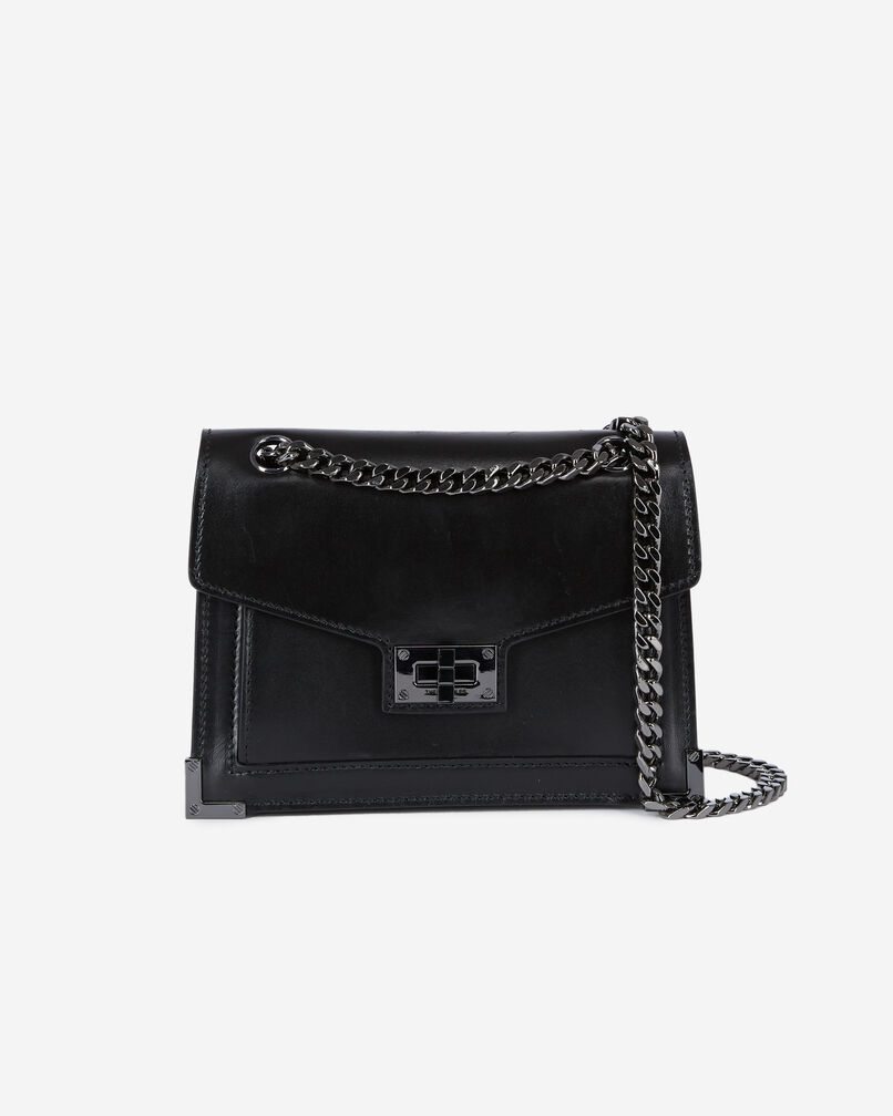The Kooples FEMME BLACK sac emily small en cuir noir lisse