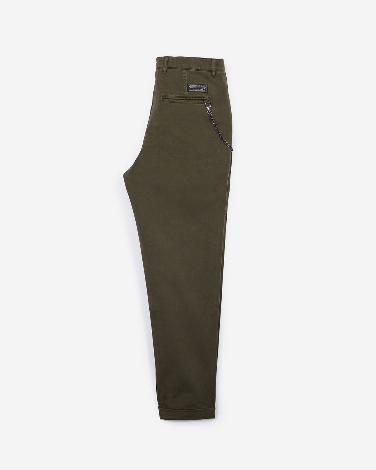 The Kooples MEN KAKI khaki cotton ripped chinos