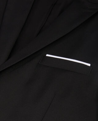 The Kooples HOMME BLACK veste de costume à pochette en laine noire 