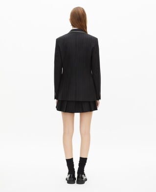 The Kooples WOMEN BLACK black striped wool-blend jacket 