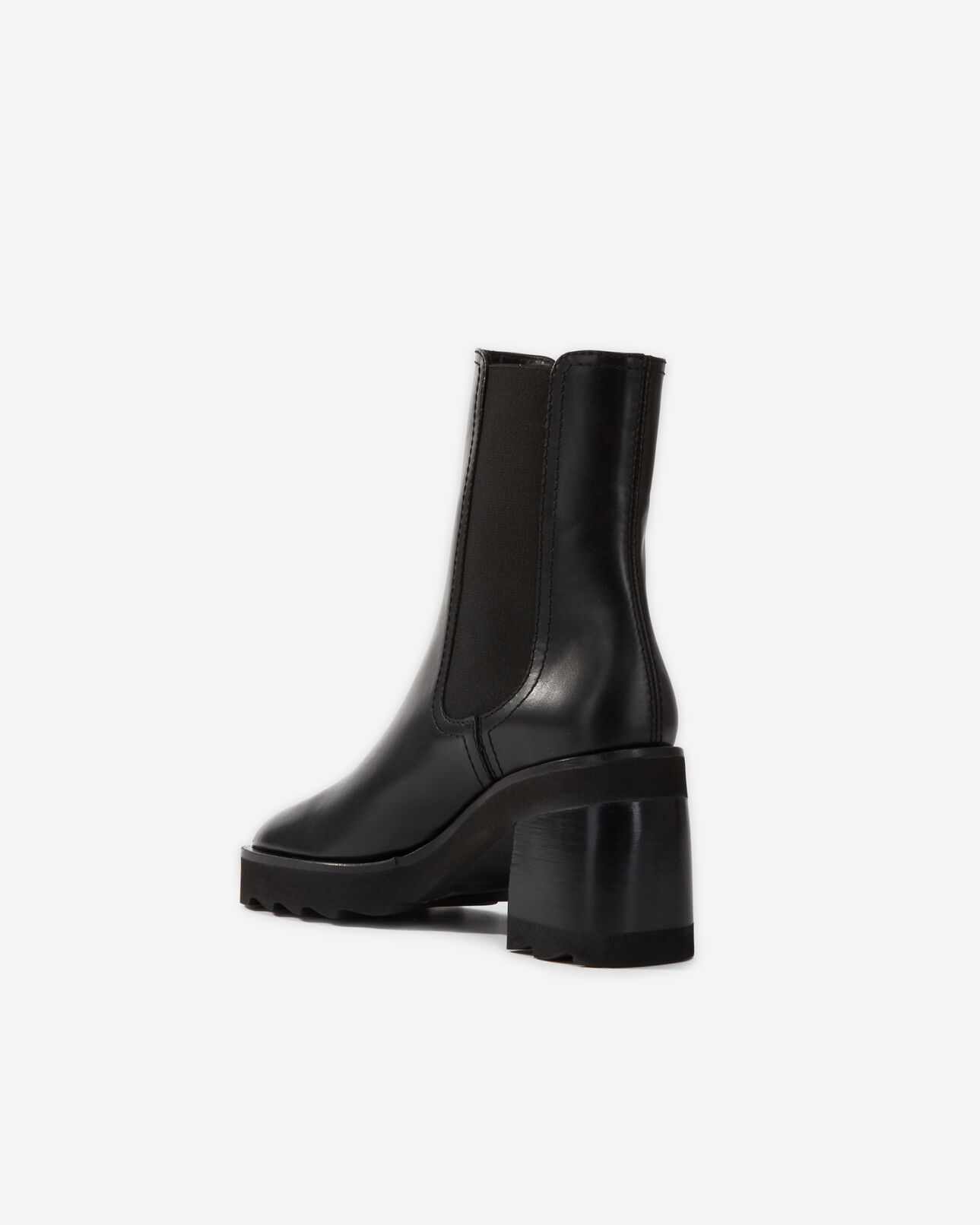 The Kooples FEMME BLACK boots à talons en cuir noir