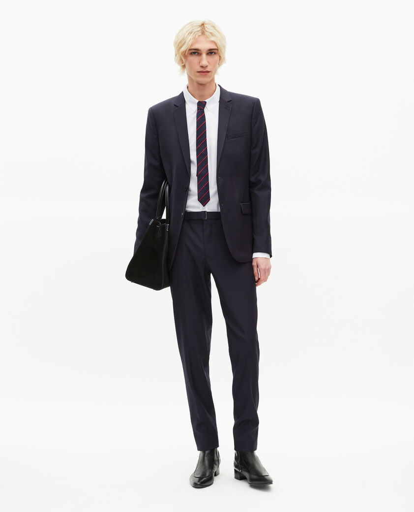 The Kooples MEN DARK NAVY navy blue wool fitted suit trousers
