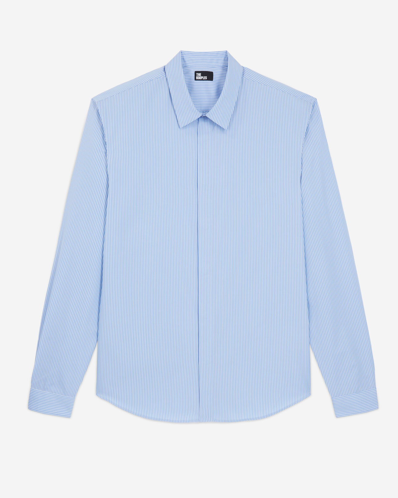 The Kooples HOMME WHITE / SKY BLUE chemise col classique à rayures