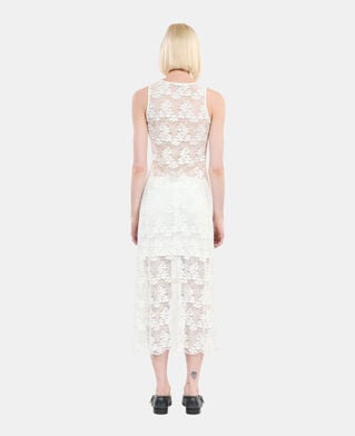The Kooples FEMME ECRU jupe longue en dentelle écrue