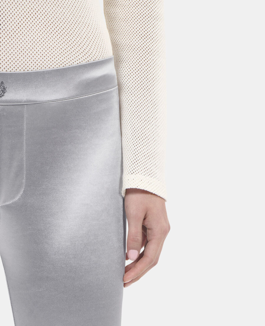The Kooples FEMME SILVER legging satin&eacute; argent&eacute;
