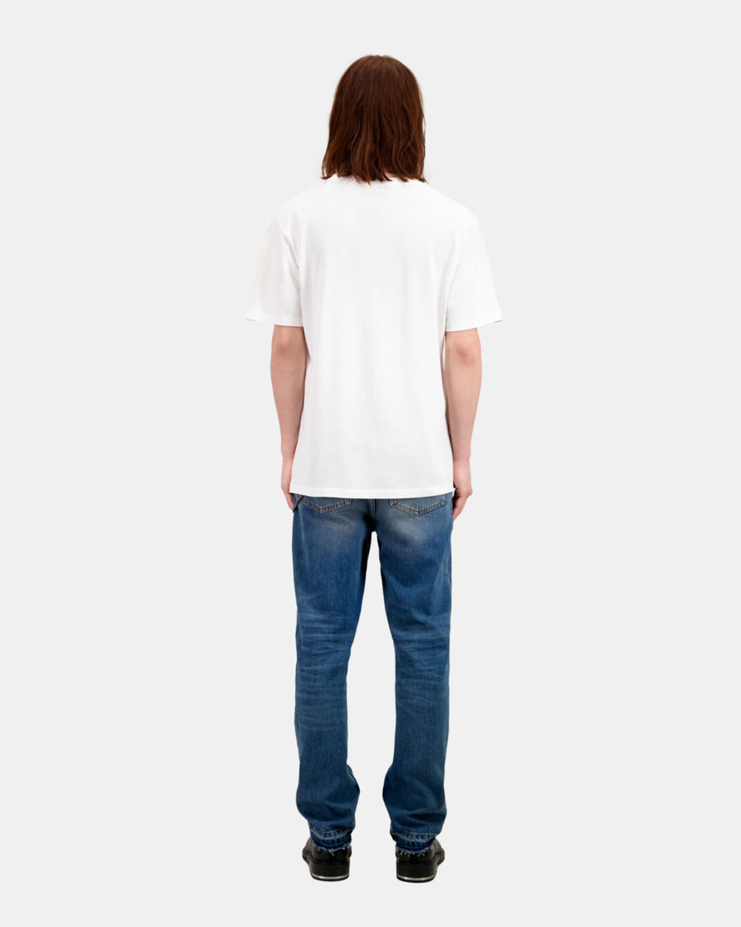 Men's white t-shirt with vintage skull serigraphy, WHITE, hi-res image number null