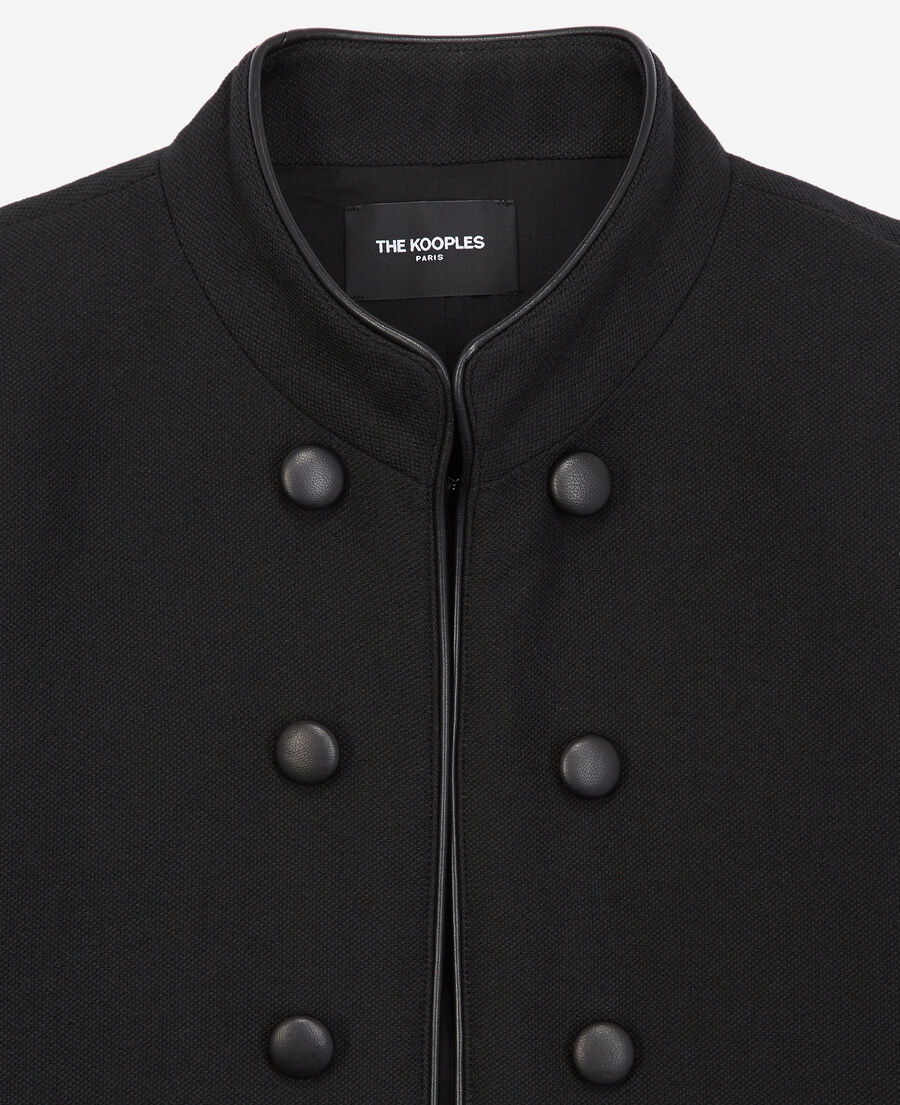 The Kooples WOMEN BLACK black officer-style cotton jacket