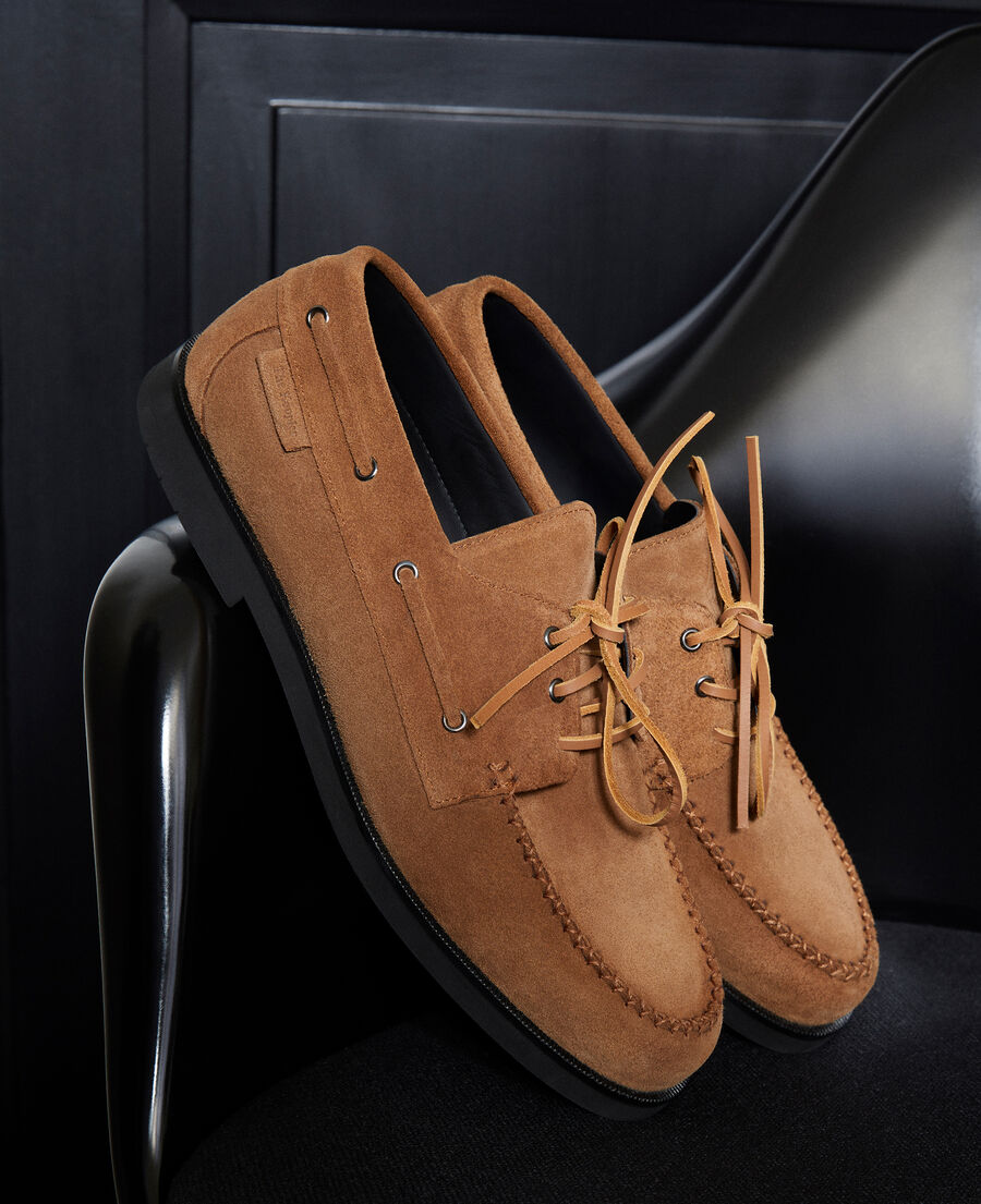 The Kooples H COGNAC cognac suede loafers