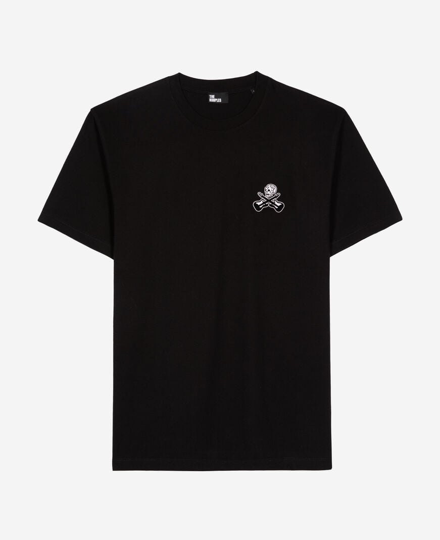 The Kooples H BLACK t-shirt with black flocking