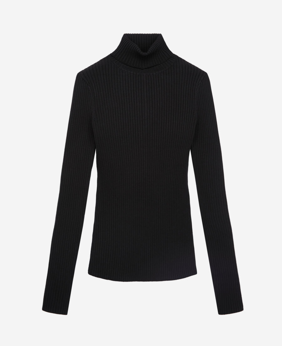 jersey negro punto fino acanalado
