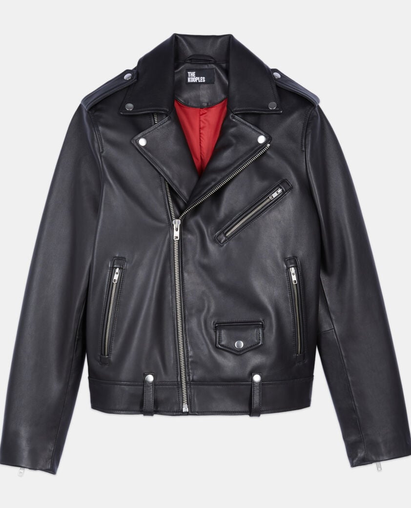The Kooples H BLACK black leather biker jacket
