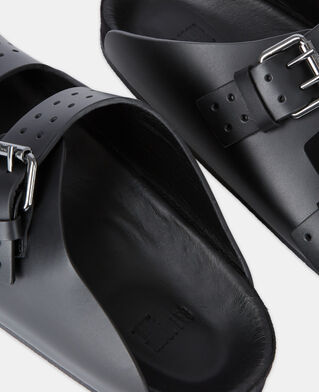 The Kooples F BLACK black leather sandals