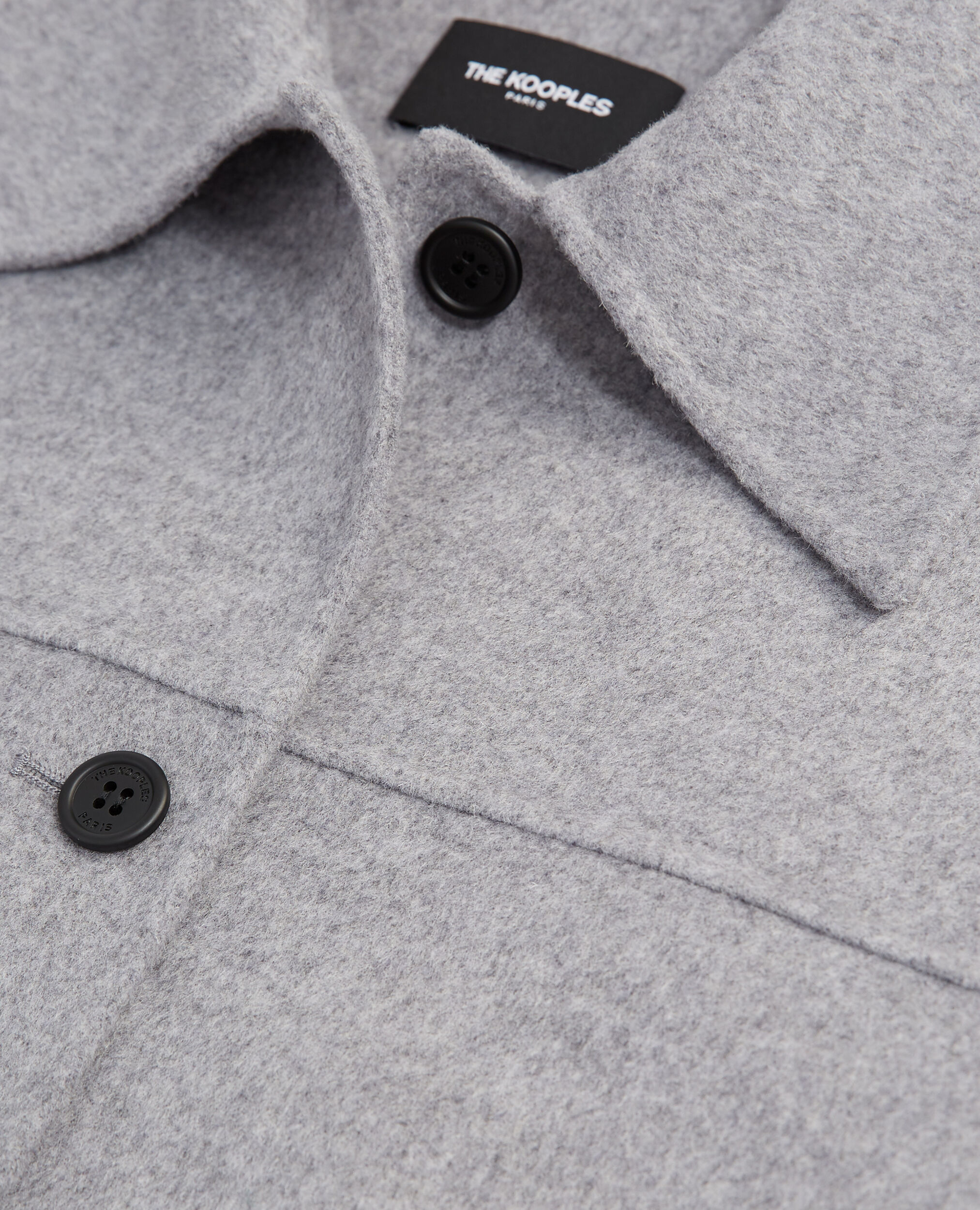 Double-faced wool light gray collar jacket, GREY, hi-res image number null