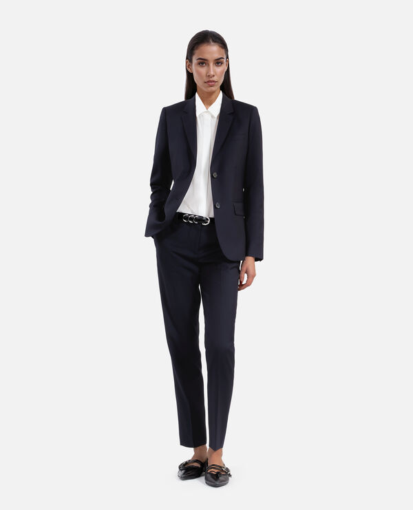 navy blue wool suit jacket