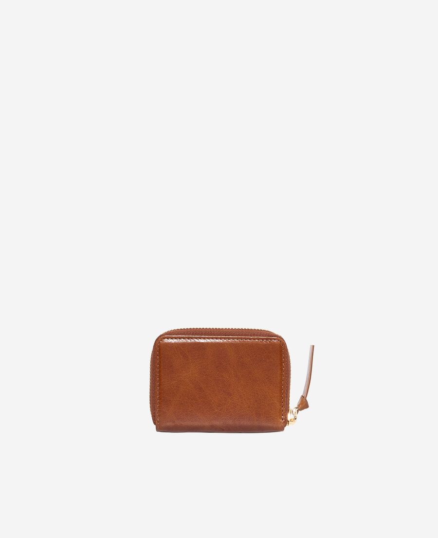 The Kooples WOMEN BROWN amelia brown leather coin purse