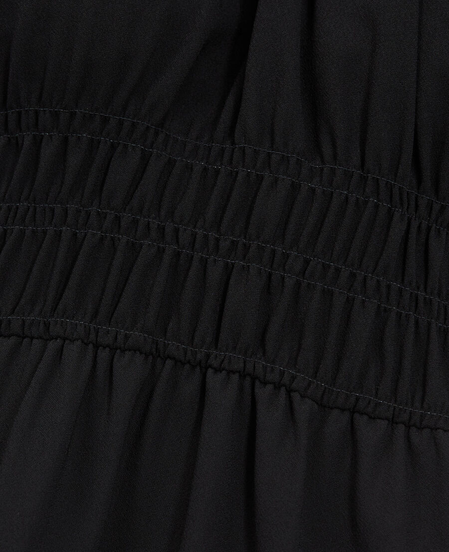 robe légère noire courte manches bouffantes