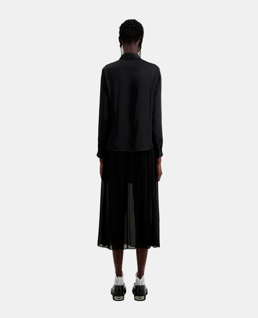 The Kooples FEMME BLACK chemise noire avec détail en dentelle