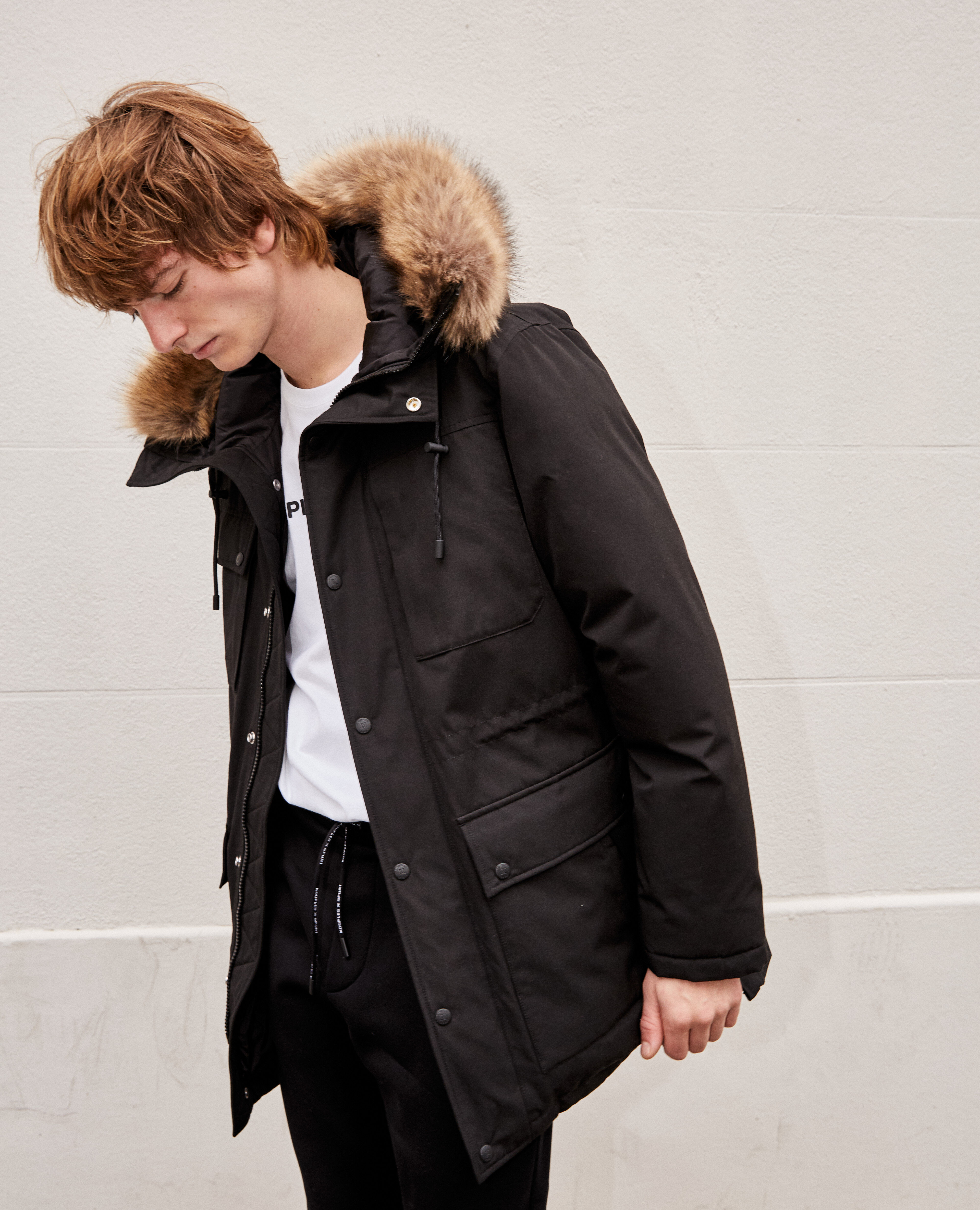 Black parka discount zara