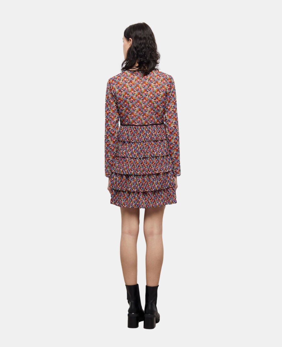 The Kooples FEMME MULTICOLOR robe courte multicolore plissée