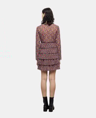 The Kooples FEMME MULTICOLOR robe courte multicolore plissée