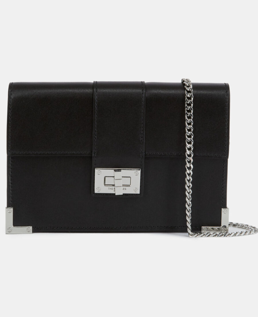 pochette emily medium en cuir noir