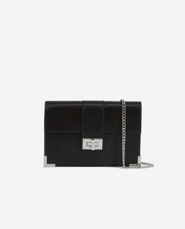 Medium Emily pouch in black leather