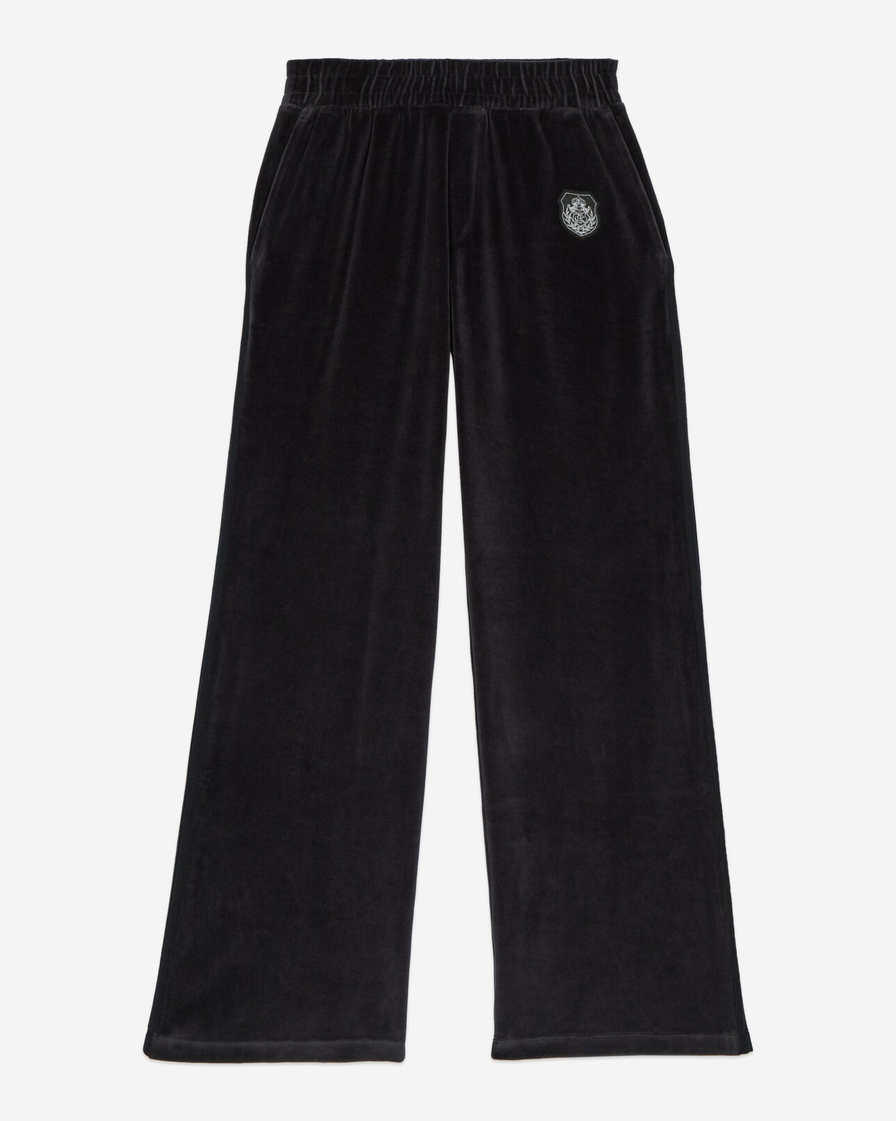 The Kooples WOMEN BLACK black velvet tracksuit trousers