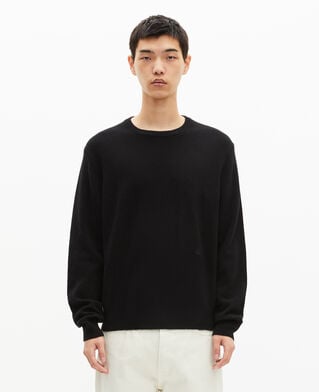 The Kooples MEN BLACK black cashmere round-neck sweater