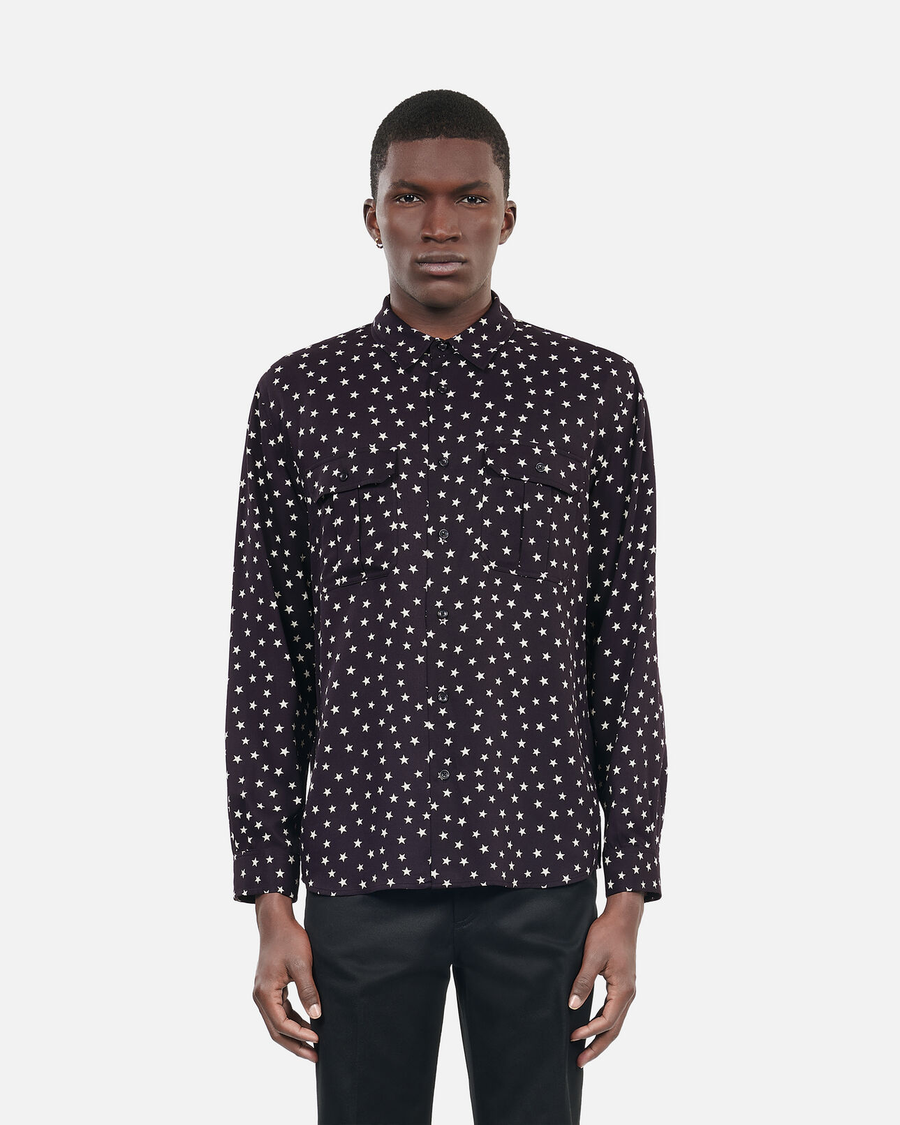 The Kooples HOMME BLACK WHITE chemise imprimée étoiles