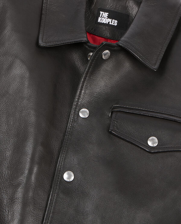 The Kooples HOMME BLACK veste en cuir noire